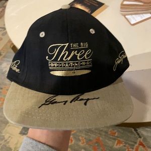 The Big Three Invitational hat personally worn and signed by Gary Player.